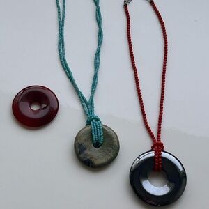 Elegant Multi-Color Pendant Necklace Set